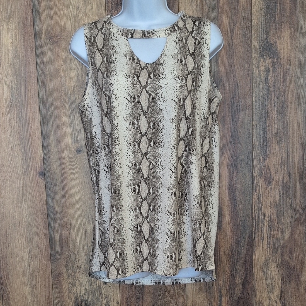 White Birch Snakeskin Print Tank Top Blouse S L138